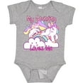 thumbnail image 3 of Inktastic My Grandma Loves Me Unicorn Girls Baby Bodysuit, 3 of 5