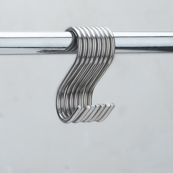 EGNMCR Hooks for Hanging 10Pcs S Shaped Hanging Hooks Stainless Steel for Kitchen Bathroom Bedroom Stainless steel hooks