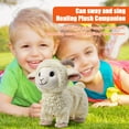 thumbnail image 4 of QianGlowElectronic Interactive Singing Walking Lamb Plush Toy, Soft Stuffed Animal with Leash, Baby Toys and Pet Companion for Toddlers,1, 4 of 7