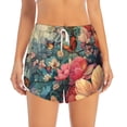 thumbnail image 2 of Balery Butterflies In Blooming Garden Pantalones cortos deportivos para mujer con forro y dos bolsillos, elásticos, para entrenamiento, gimnasio, yoga-Large, 2 of 7