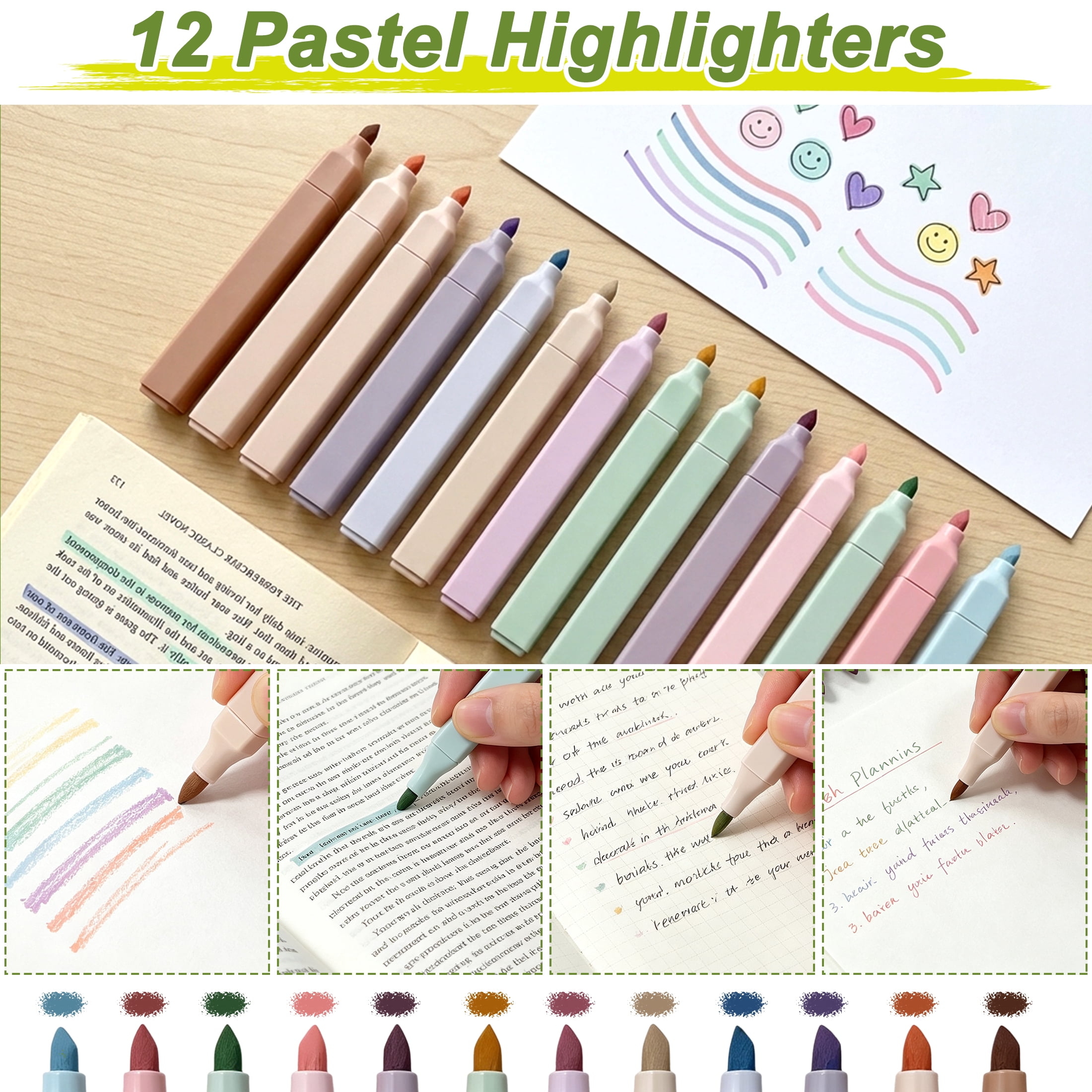 GARITIN 52 Pcs Aesthetic Stationery Set, Morandi Pastel School Supplies Kit with Pencil Case, Gel Pens, Pastel Highlighters, Mechanical Pencils, Sticky Notes for Teen Girls School Journal Gift