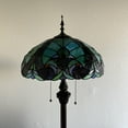 thumbnail image 4 of Tiffany Floor Lamp Green Brown Stained Glass LED bulbs included Pull Chain Switches For Living Room Bedroom Bedside 16"W*16"D*64"H, 4 of 4