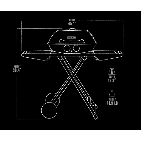 Pit Boss - 2-Burner Portable Gas Grill with Collapsible Cart - Black Sand