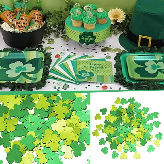 St Patricks Day Decorations, 15g Irish Holiday Green Party Confetti Party Atmosphere Decoration Supplies A Variety Of Colors Sequin Decoration, St Patricks Day Gift