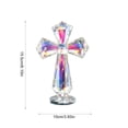 thumbnail image 3 of Religious Table Figurine,Faceted Crystal Standing Cross Stable Round Base Light Reflect Craft,Faith Decor Ornament for Prayer Corner Desk Mantel Space, 3 of 6
