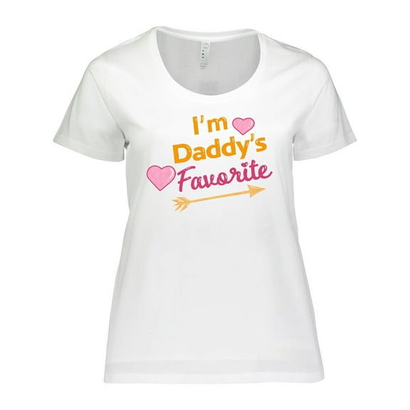 Inktastic I'm Daddy's Favorite with Arrow and Hearts in Pink Women's Plus Size T-Shirt
