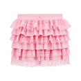 thumbnail image 4 of Women's Tennis Skirts Summer Multilayer Lace Trim Beachy Flowy Tiered Hemline Holiday Resort Wear Skirt For Women Pink XXL, 4 of 4