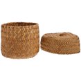 thumbnail image 3 of Monyance Flower Basket Woven Rattan Basket with Lid for Storage and Decor(4.72X3.94X3.94Inches), 3 of 10