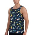 thumbnail image 2 of Fotbe Funny Spaceships Pattern Men's Quick Dry Workout Tank Top Gym Muscle Tee Fitness Bodybuilding Sleeveless T Shirt Breathable Workout Shirt-Large, 2 of 9