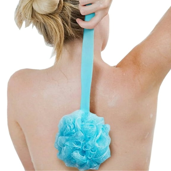 Artrylin Soft Bath Sponge Shower Brush,18 in Long Handle Bath Body Back Brush,Shower Nylon Mesh Scrubber,Loofah Sponge Large Head Brush,Loofah Back Scrubber for Shower (Blue)
