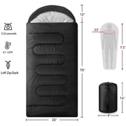 COWIN Sleeping Bags for Adults Backpacking Lightweight Waterproof 41℉-59℉ for Camping Hiking Outdoor Travel with Compression Bags 3.52lb , Black