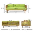 thumbnail image 4 of Lainey Acacia Wood Outdoor 3 Seater Daybed with Cushions, Teak and Green, 4 of 8