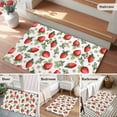 thumbnail image 6 of Red Strawberry Area Rugs Collection 2'x3', Summer Fruits Farmhouse Leaves Floral Rustic Non Slip Indoor Rectangle Throw Runner Rug Floor Mat Carpet for Living Room Dining Table Bedroom Nursery, 6 of 9