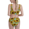 thumbnail image 3 of Picia Sunflowers Women's High Waisted Bikini Scoop Neck Swimsuit Two Pieces Bathing Suit-Small, 3 of 8