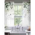 thumbnail image 3 of Sheer Curtains 63 Inches Long, Eucalyptus Leaf Light Filtering Window Curtains for Living Room/Bedroom, Weeping Green Botanical Summer Rod Pocket Voile Sheer Curtain Drapes, 52"W x 63"L, 2 Panels, 3 of 8
