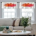 thumbnail image 5 of LALILO Kitchen Curtain Valance Colorful Watercolor Stain Rod Pocket Window Curtain 52"x 18" Set of 2, 5 of 7