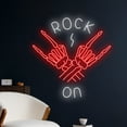 thumbnail image 2 of Rock On Skeleton Rock Hand Led Sign, Rock N Roll Neon Light, Skeleton Rock Hand Neon Sign, Music, 2 of 5