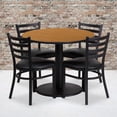 thumbnail image 2 of Bowery Hill 5 Piece Round Laminate Table Set in Black and Natural, 2 of 2