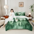 thumbnail image 4 of Homewish Pine Tree Bedding Comforter Set,Tropical Botanical Plant Twin Comforter Sets,Green White Bedding Set For Mane Women,Super Cozy Room Decor Reversible,2-Piece, 4 of 8
