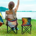 thumbnail image 5 of 600D Oxford Camping Chair Portable Foldable Chair Supports 220 lbs for Picnic, Fishing, Backpacking Vibrant Colorful Tie-dye Pattern, 5 of 8