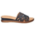 thumbnail image 2 of Easy Street Edda Tuscany Women's Wedge Slide Sandals Color: Navy Size: 10, 2 of 4