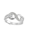 thumbnail image 4 of Clear CZ Infinity Promise Ring .925 Sterling Silver Rope Knot Band White Jewelry Female Size 5, 4 of 4