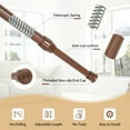 thumbnail image 3 of BEAMNOVA 6Pcs Tension Curtain Rod for Windows Cabinet Wardrobe Closet 28"-48" Adjustable, 1/2" Diameter, Brown, 3 of 8