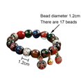 thumbnail image 2 of Coloured glass bracelet, cinnabar swallowing gold animal bracelet, Buddha beads for Men Women, 2 of 5