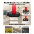 thumbnail image 3 of KFFKFF Set of 9 Traffic Delineator Posts, 48-inch Safety Cones with Fillable Base and Reflective Bands, Durable Posts for Construction Zones, Parking Areas, and Crowd Management, Red, 3 of 9