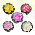 thumbnail image 2 of 5PCS 10CM Simulation Floating Water Lily EVA Lotus Flower Pond Fish Tank Decor Ornaments (White + Red + Yellow + Pink + Light Pink), 2 of 8