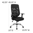 thumbnail image 6 of Flash Furniture High Back Black Mesh Executive Swivel Office Chair with Arms, 6 of 12
