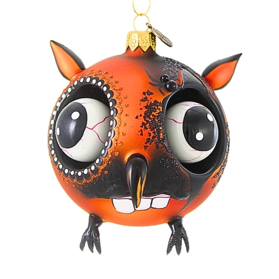 Blu Bom Zombie Owl Glass Ornament Halloween Steampunk 2022118