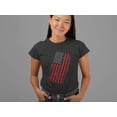 thumbnail image 2 of 4th of July Distressed Offset American Flag Women's Juniors Soft T Shirt, 2 of 5