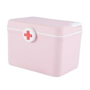 Maplenight Portable Medicine Cabinet with Handle - Compact First Aid Kit for Minor Cuts, Scrapes, Sprains & Burns - Ideal for Home, Car, Travel, Camping 8.2x5.7x6.1in Pink