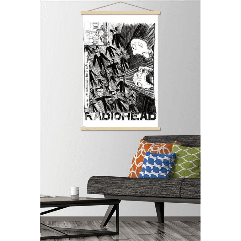 Radiohead - Scribble Wall Poster with Wooden Magnetic Frame