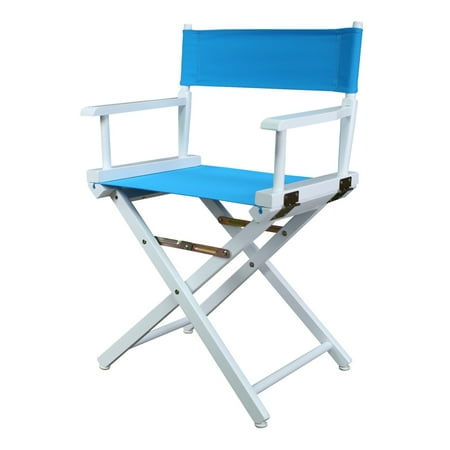 18" Director's Chair White Frame-Turquoise Canvas