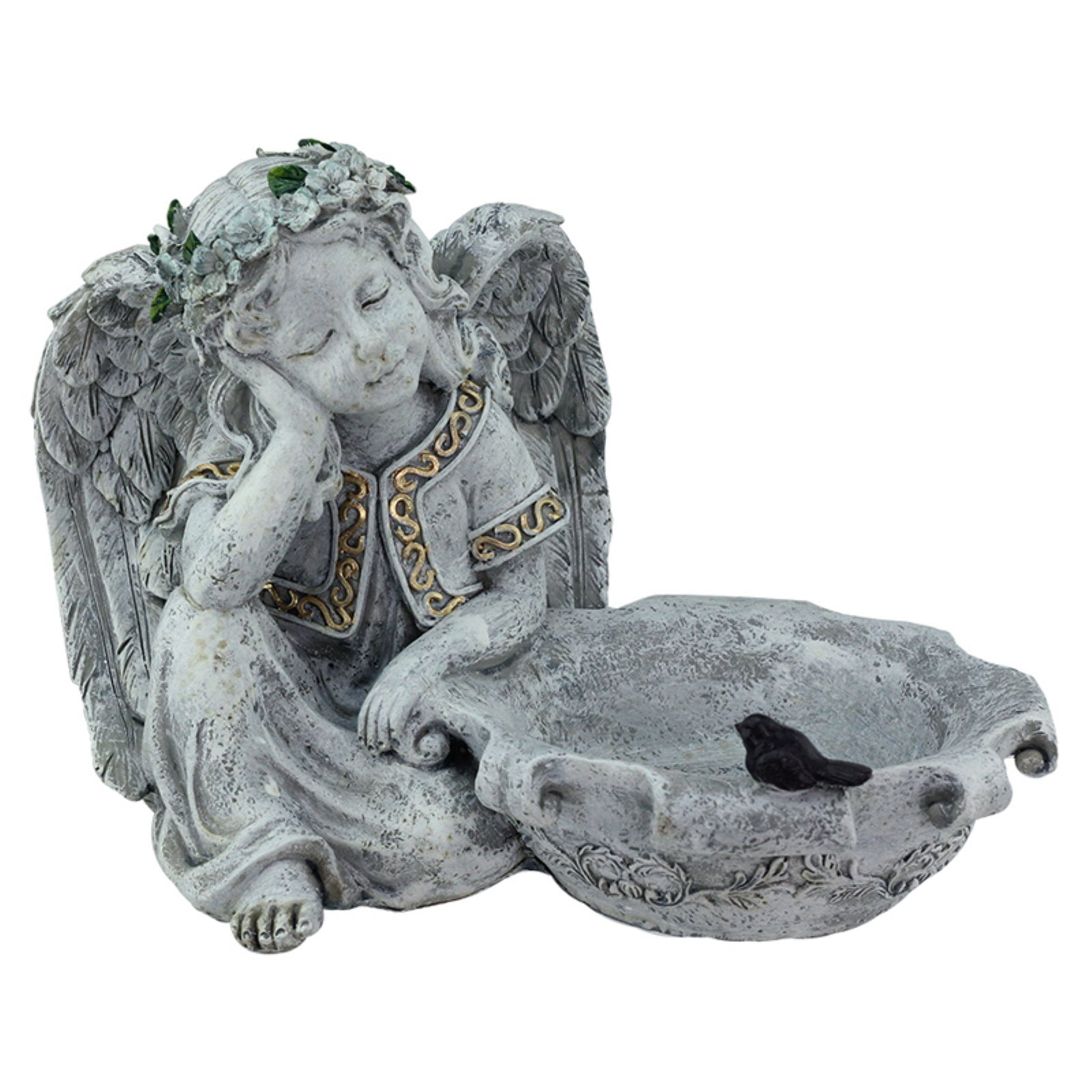 Northlight Heavenly Gardens Resting Angel Bird Bath or Feeder Outdoor
