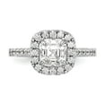 thumbnail image 4 of Solid 14k White Gold Ascher Halo Engagement Ring with CZ Cubic Zirconia Size 8.5, 4 of 8