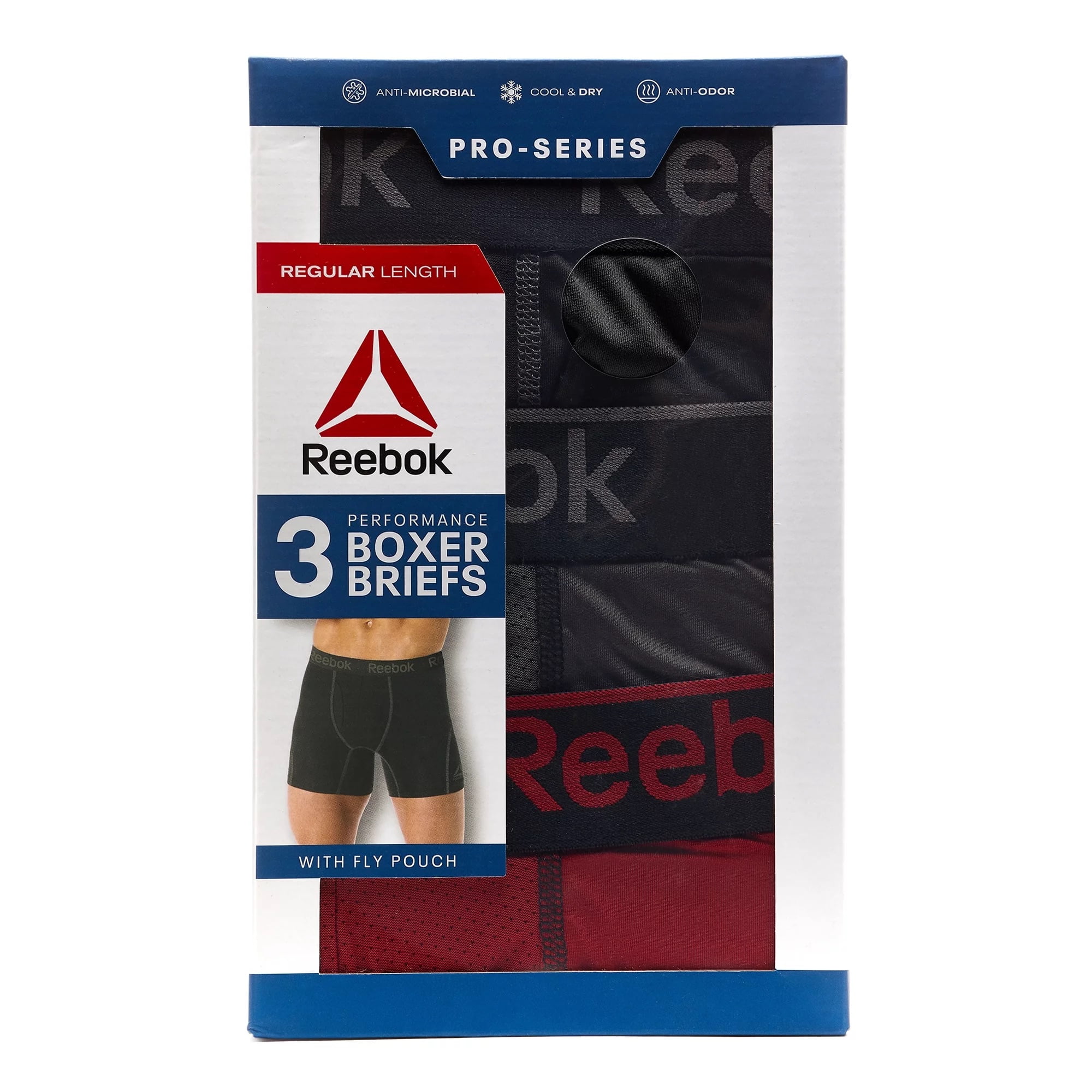 Reebok Men's Pro Series Performance Boxer Brief, 3 Pack