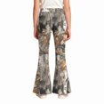thumbnail image 5 of Grblisyd Girls Camo Pants Flare Leg Kids Camo Maple Leaf Print Pants School Uniform Slacks Preppy Clothes With Button and Pockets, 5 of 6
