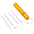 thumbnail image 3 of Juego de 4 palillos Zulema con Tubo de almacenamiento Limpiador de dientes Oro, 3 of 7