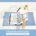 thumbnail image 3 of FORMRS 2 Pack Pencil Pouch for 3 Ring Binder with Clear Window Zipper Case, Green Cute Cat, 3 of 6