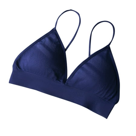 Kaemgyyd Women s Seamless Plunge Bra Cute Deep V-Neck Wireless Comfort Bra Fashion Spaghetti Strap Triangle Sport Bras
