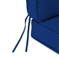 thumbnail image 5 of Jordan Manufacturing 45" x 22" Canvas Cobalt Blue Solid Rectangular Outdoor Deep Seating Chair Seat and Back Cushion with Ties and Welt, 5 of 9
