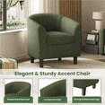 thumbnail image 6 of Renwick Corduroy Fabric Barrel Chair for Living Room, Dark Green, 6 of 11