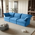 thumbnail image 4 of Sodrens Modular Sectional Sofa Couch,122.82" Velvet 3 Seater Sofa,Minimalist Style Comfy Couch for Living Room Apartment,Blue, 4 of 11