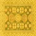 thumbnail image 1 of Ahgly Company Machine Washable Indoor Square Oriental Yellow Traditional Area Rugs, 8' Square, 1 of 4