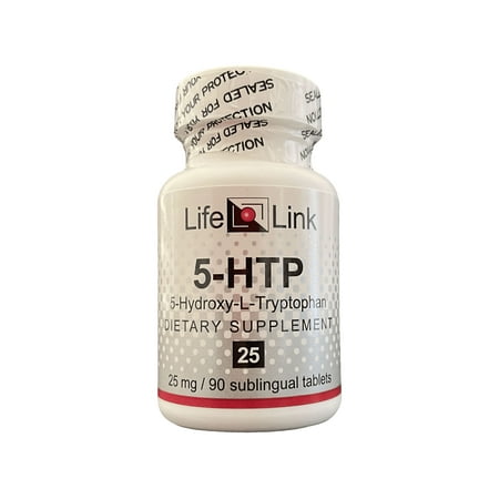 LifeLink's 5-HTP (5-Hydroxy-L-Tryptophan) | 25 mg x 90 Sublingual tablets | Precursor to Serotonin | Mood, Sleep, Libido, Appetite | Gluten Free & Non-GMO | Made in the USA