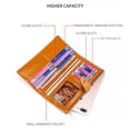 thumbnail image 4 of TAZAG high-quality oil wax leather long women's wallet multi-card slot genuine leather clutch bag multi-functional zipper coin purse, 4 of 10