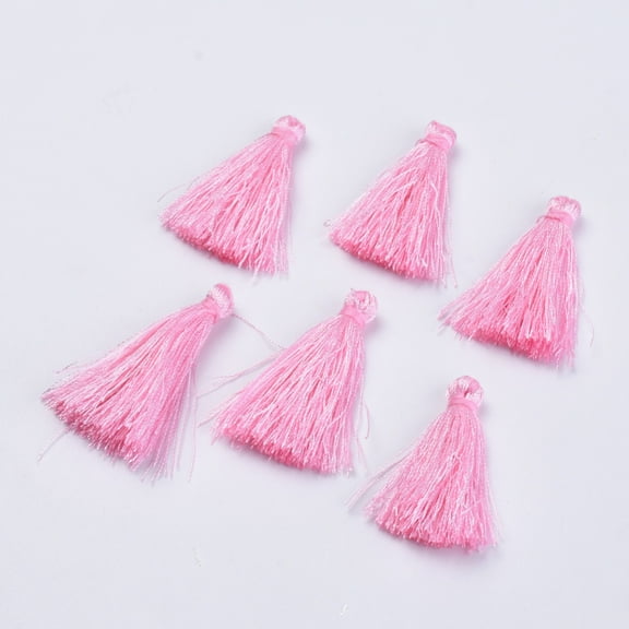 200pcs Polyester Tassel Decorations Pearl Pink 30~35mm